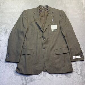 Geoffrey Beene Mens 44R Brown Wool Sport Coat Blazer Estate G471 Micro Check NWT